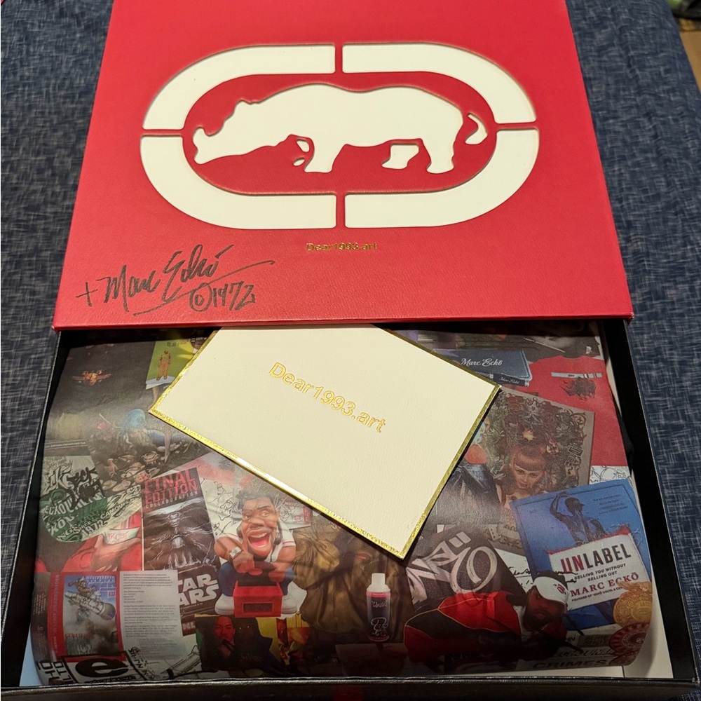 Marc Ecko Red and White Graphic Box signed by Marc Ecko in 2023